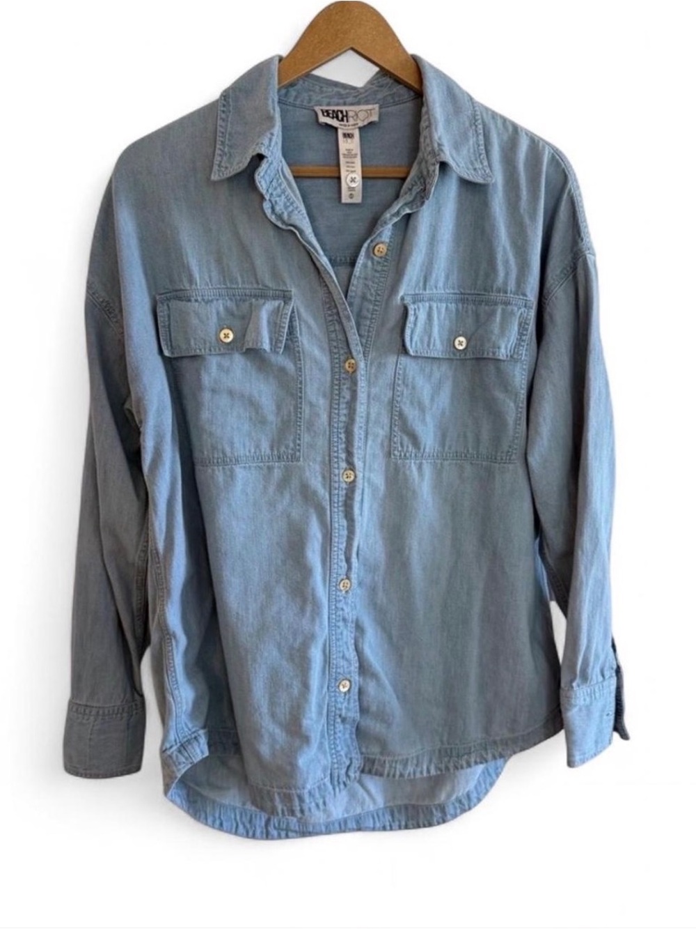 Beach Riot Light Blue Denim Button-Down Shirt